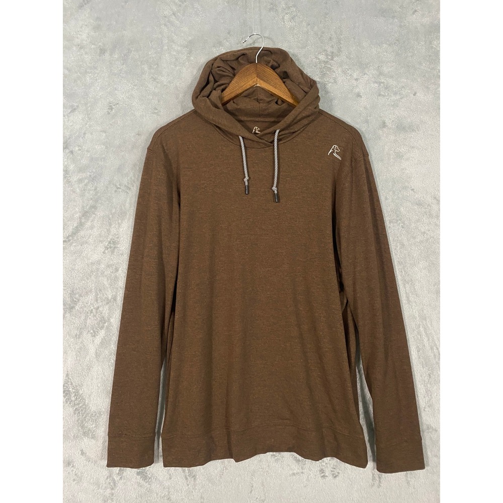 Rhoback Hoodie Sz M Brown Performance Pullover Heathered Activewear Athleisure